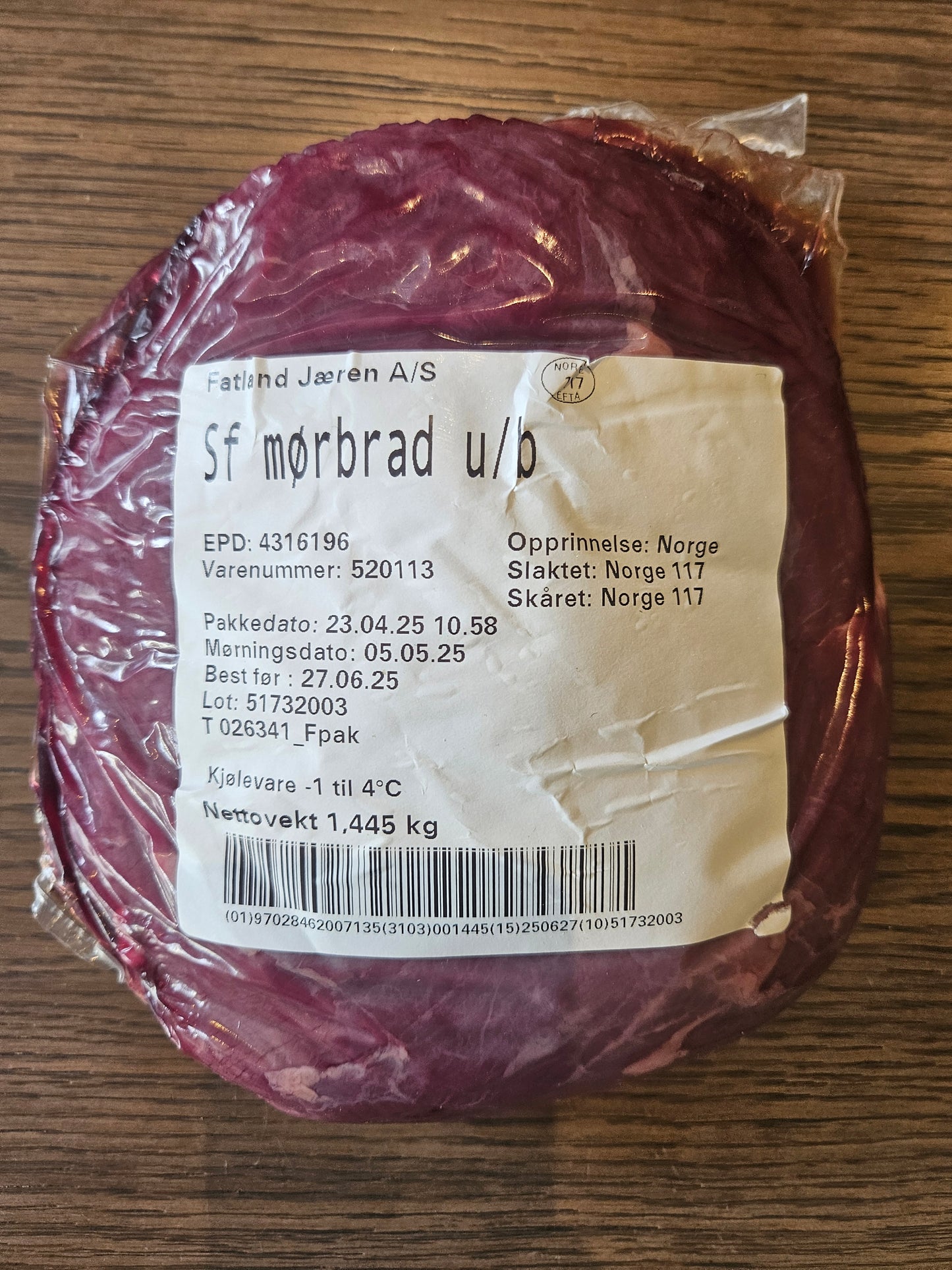 Mørbrad (1,445kg)