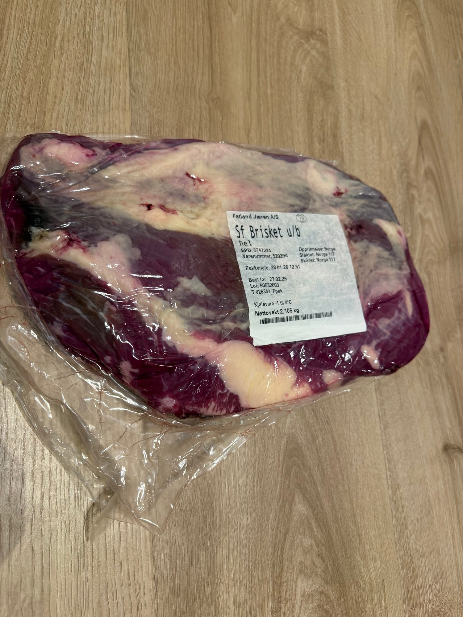 Brisket 250kr/kg